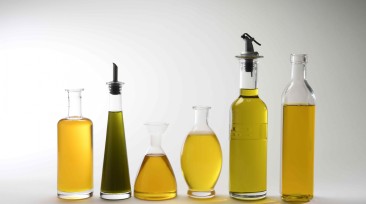 Different bottles of olive oil