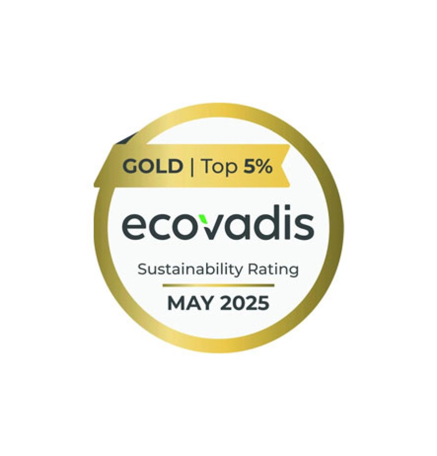 ecovadis gold Top 5% Sustainability rating May 2025